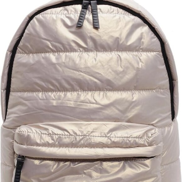 Lightweight Quilted Puffer Backpack Women Casual Daypack Khaki for Travel